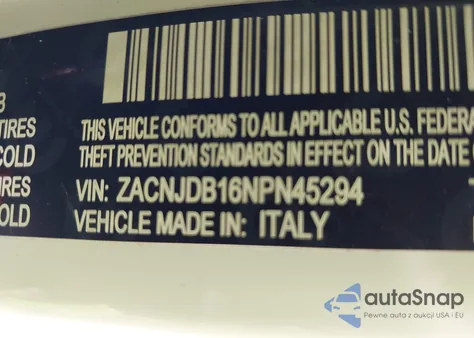 2022 Jeep Renegade Latitude 4X4 из США, поврежденный, VIN ZACNJDB16NPN45294